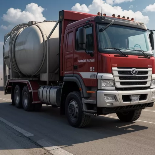 A Dongfeng 21m³ fuel tanker truck parked at a gas station.