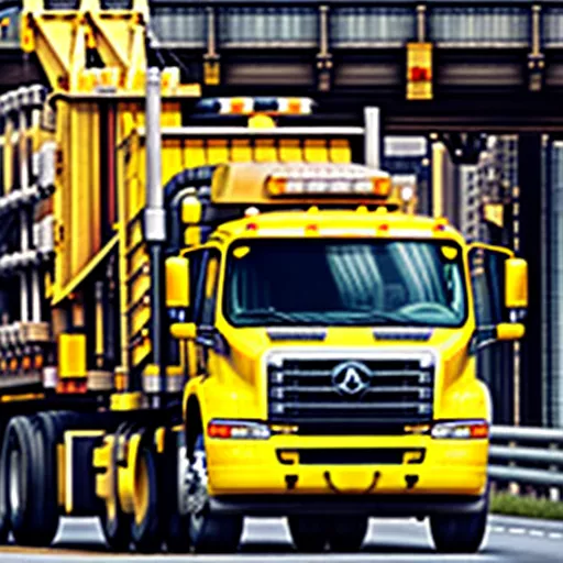 10-ton crane truck on the road