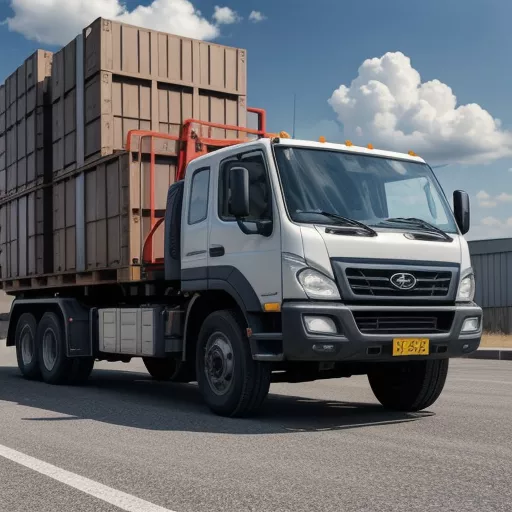 Xe cẩu Hyundai HD210 đang nâng hạ hàng hóa