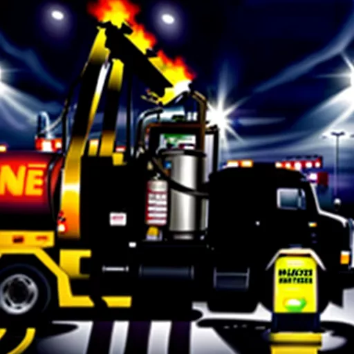 油罐车在加油站加油