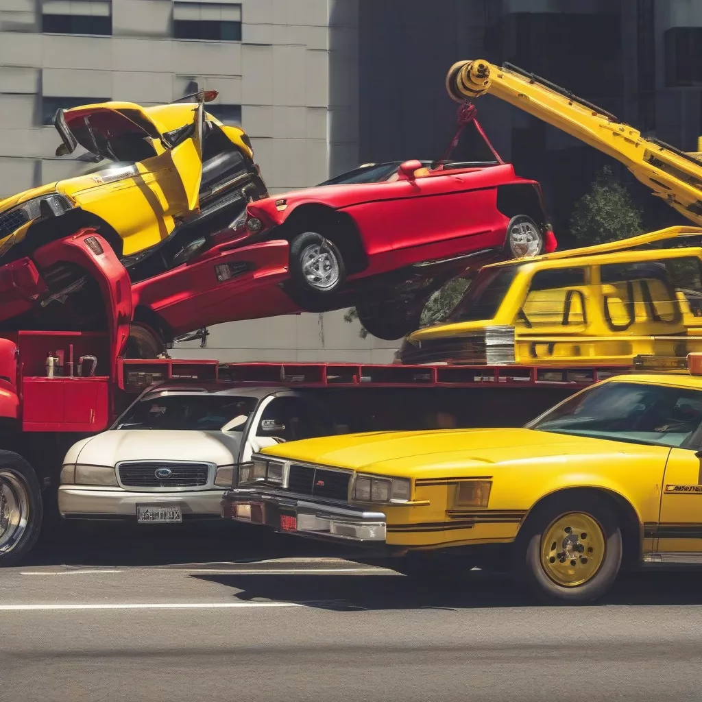 Xe cứu hộ đang kéo xe hơi