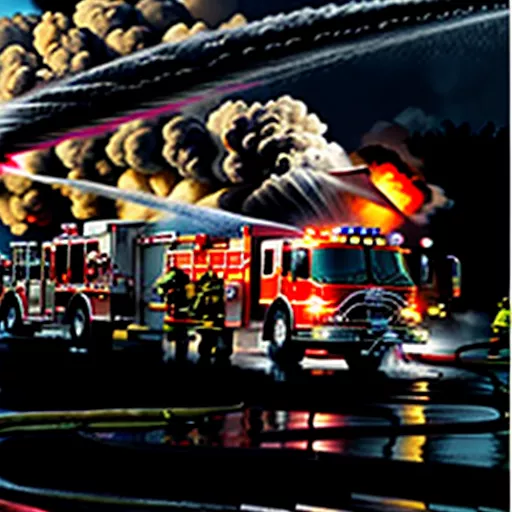 Fire truck in action