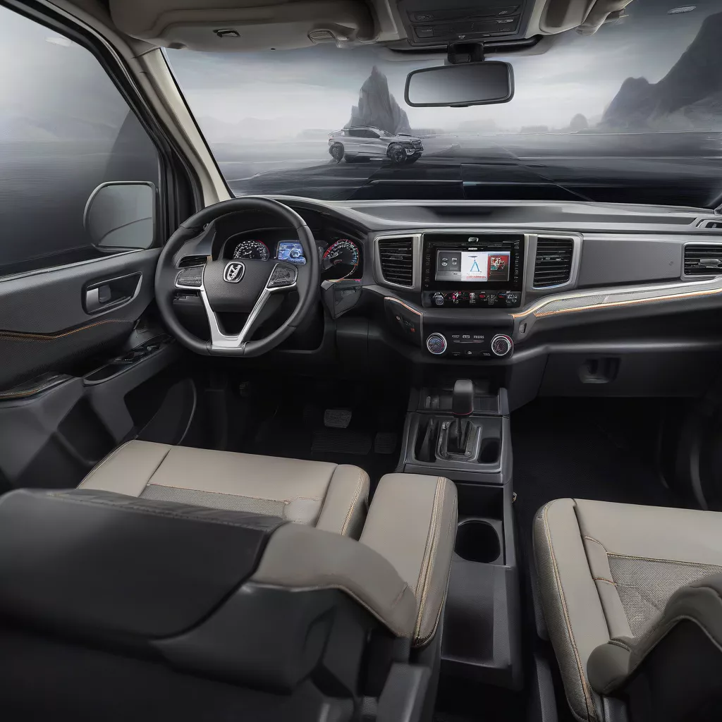 Intérieur du tracteur routier Dongfeng X7