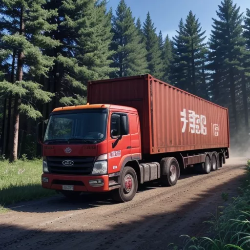 Crane Truck Transporting Cargo