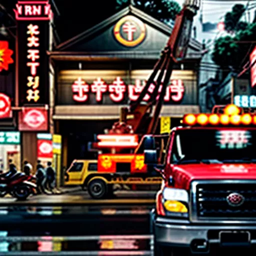 Truck with a crane attached in Hanoi