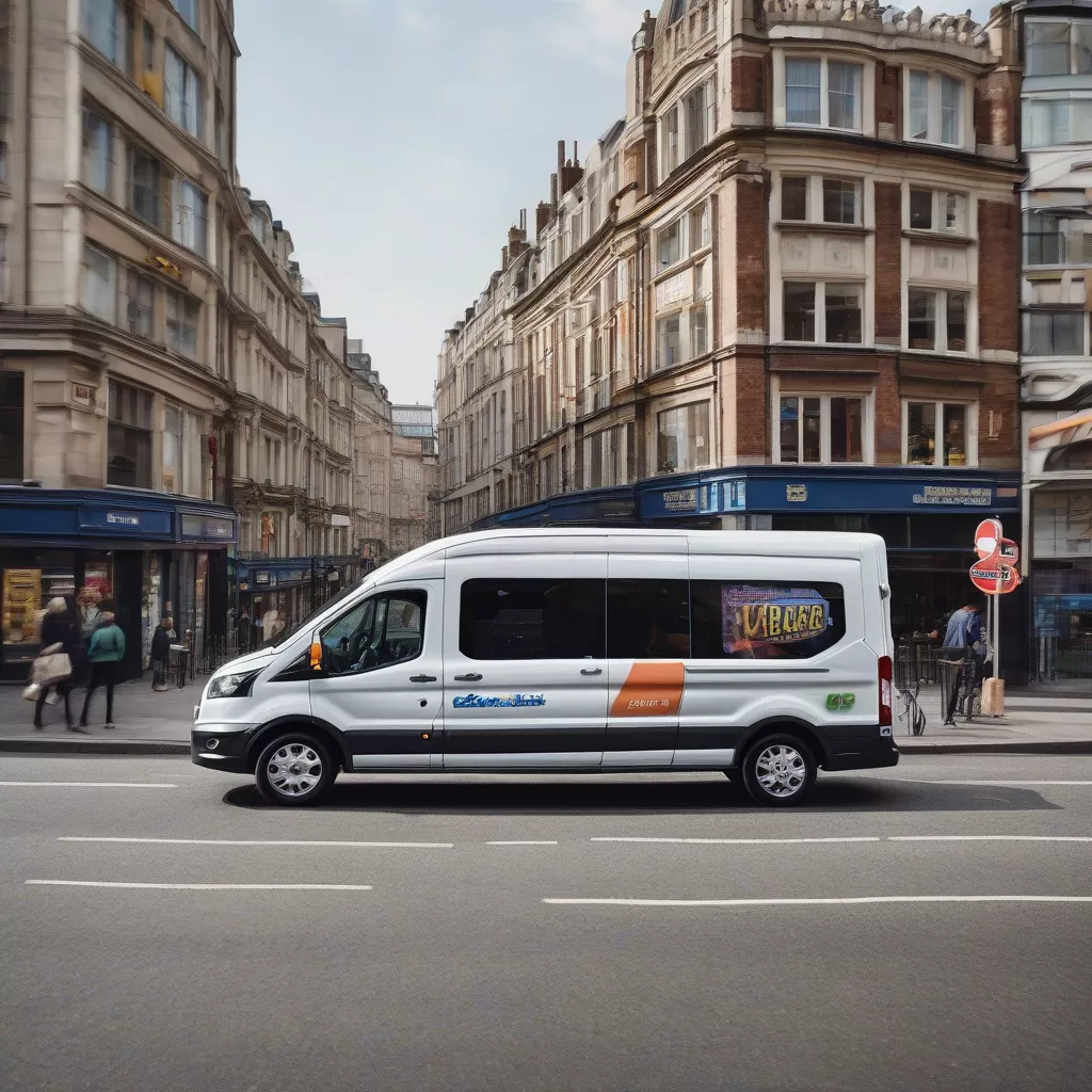 Ford Transit 16 Kursi di Jalan Raya