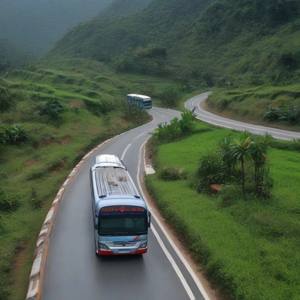 Sleeper bus traveling to Quang Binh