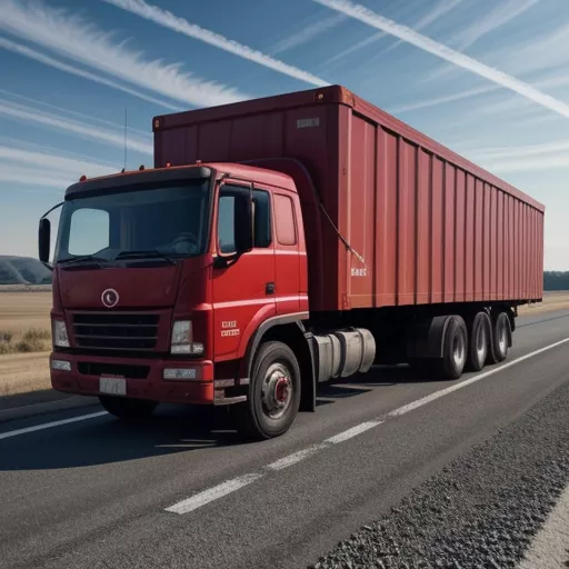 赤い4軸トラック「虎」