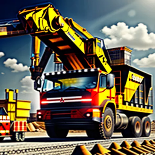 Camion benne sur un chantier de construction