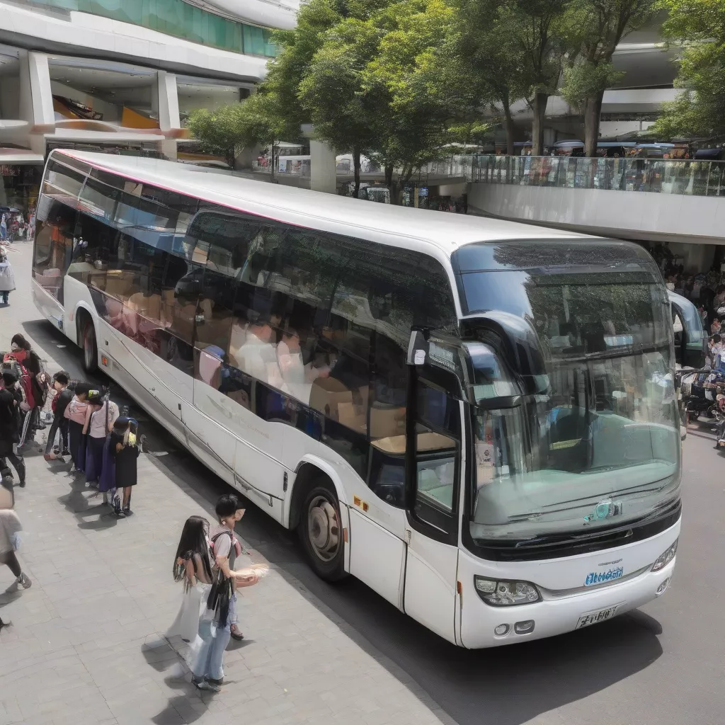 Xe khách 40 chỗ đang đón khách