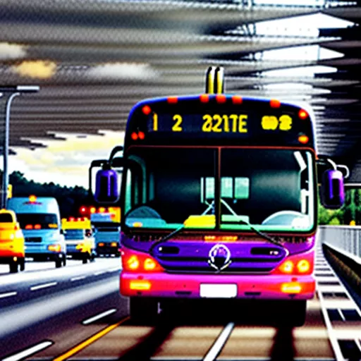 도로 위를 달리는 고객 버스