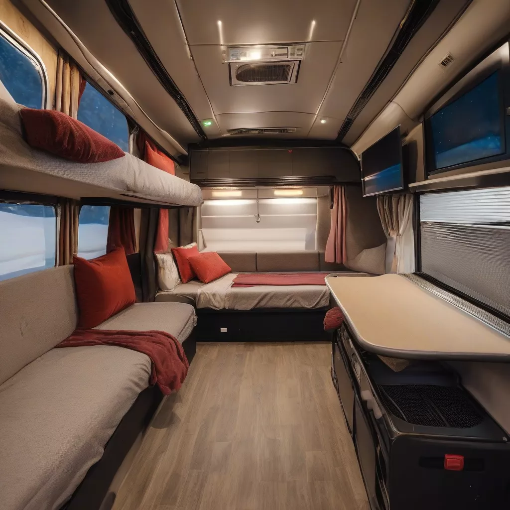 Sleeper bus interior