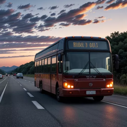 Thaco 29-seater bus traveling on the highway