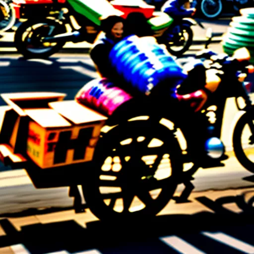 Moto do mercado Gò Tà Mâu carregada com diversos produtos