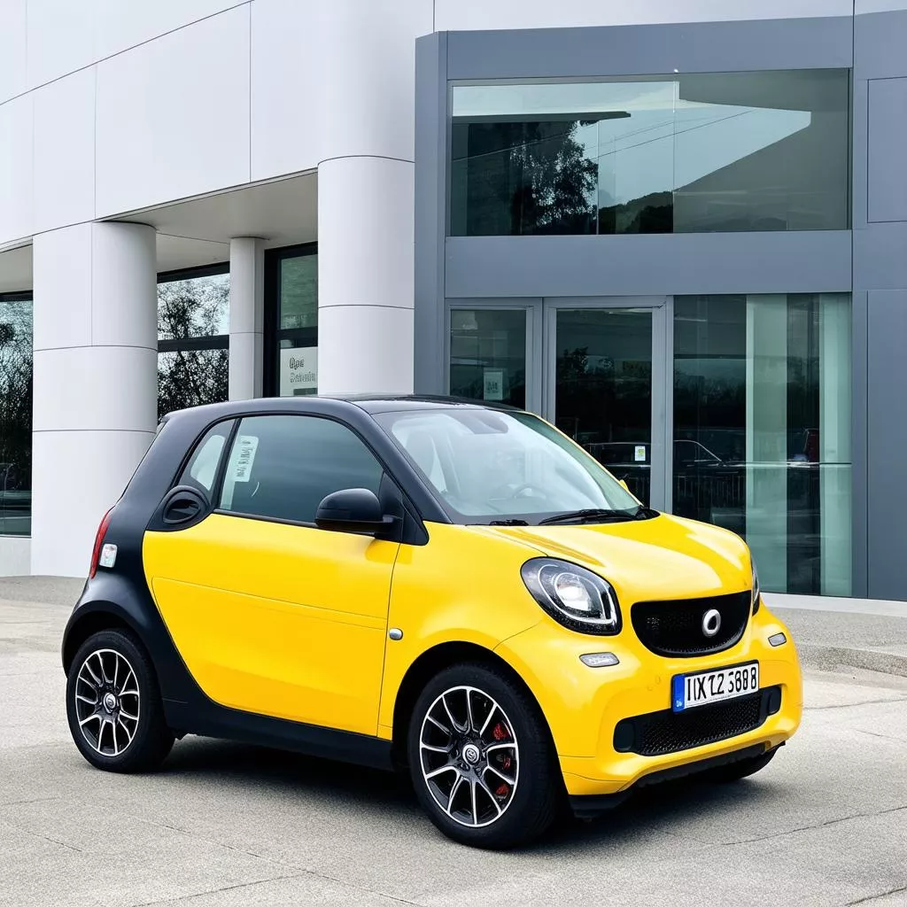 Xe Ô Tô 2 Chỗ Smart Màu Vàng Nổi Bật
