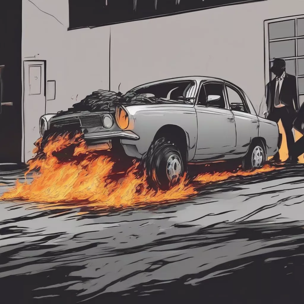 Carro em chamas