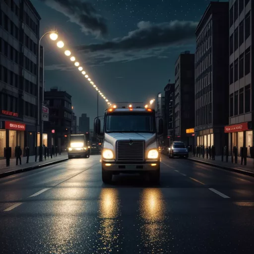 Xe Ô Tô Dài Di Chuyển Trong Thành Phố