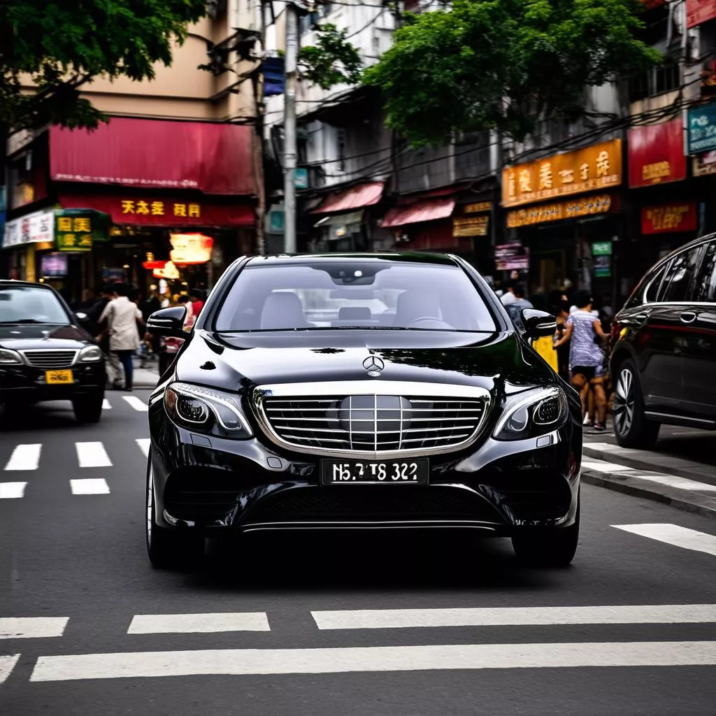 Xe ô tô Đức chạy trên đường phố Hà Nội