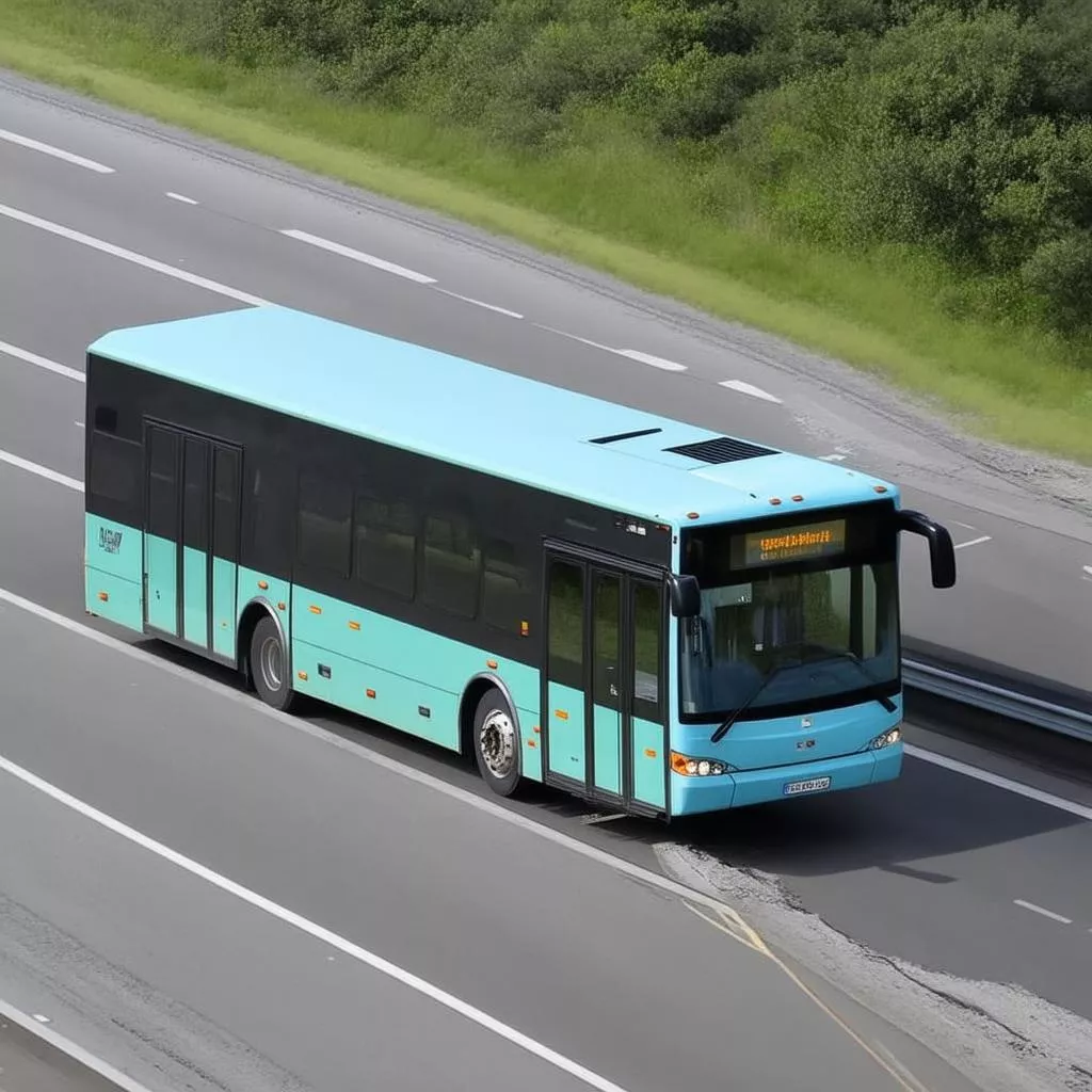 Xe ô tô giường nằm di chuyển trên đường cao tốc