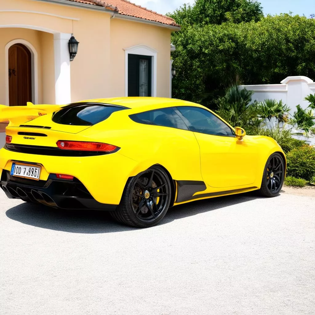 Xe Ô Tô Thể Thao Màu Vàng