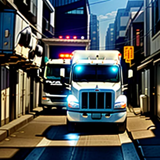 Truk 1,2 ton melintasi gang sempit