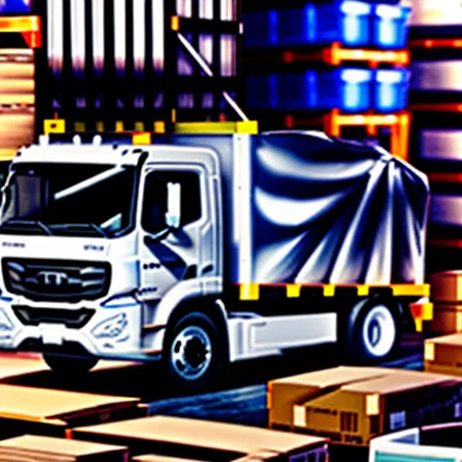 1.25 Ton Truck Parked at a Warehouse for Loading