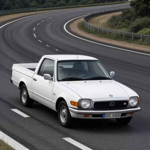 110SL ट्रक सड़क पर चल रहा है