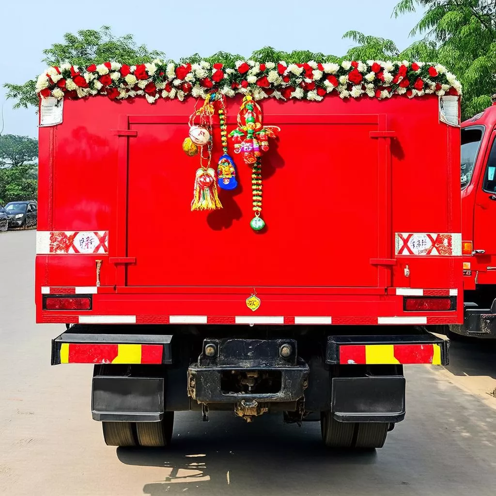 A red 2.5-ton truck