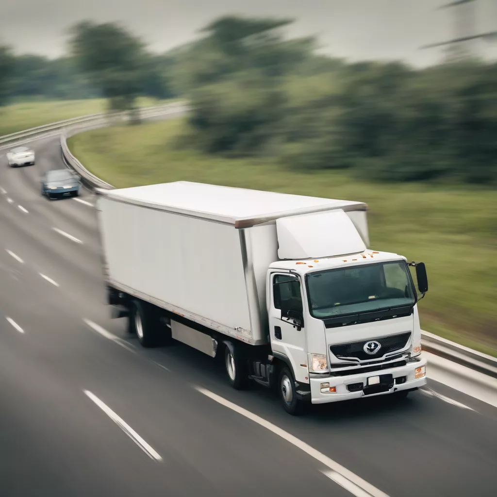 Xe tải 3.5 tấn đang di chuyển trên đường