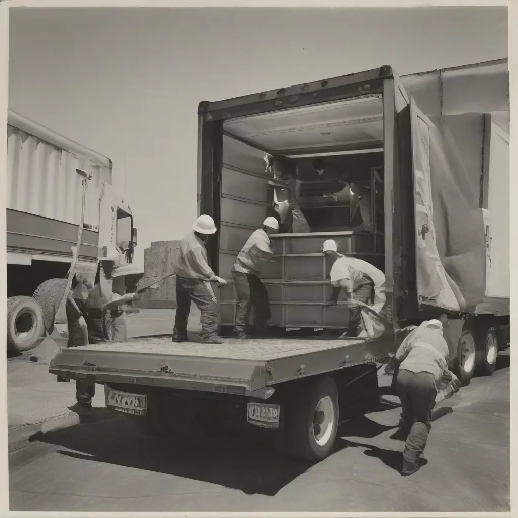 荷積み中の4.5tトラック「Univer」