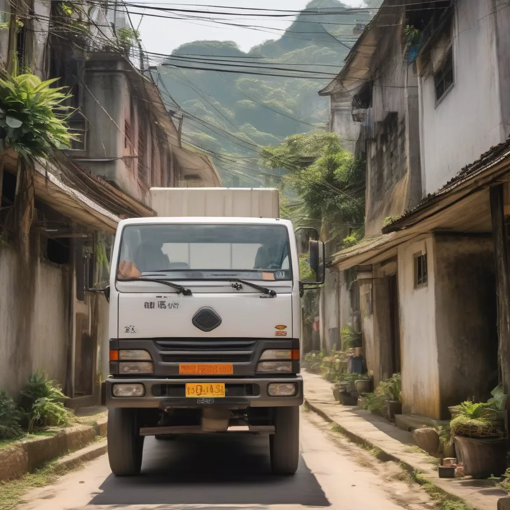 490kg Transporter in einer engen Gasse
