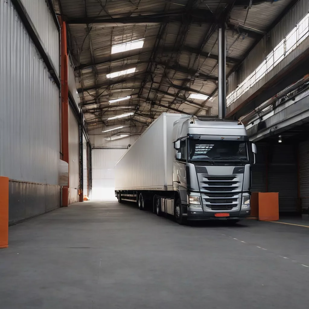 5-ton truck waiting for cargo at a warehouse