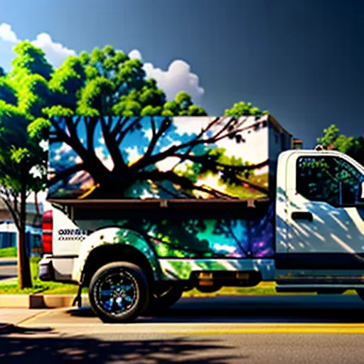 A blue 5-ton curtain-sided truck.