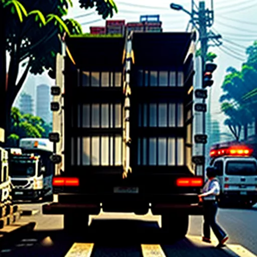 Xe tải 750kg thùng 5m di chuyển trên phố