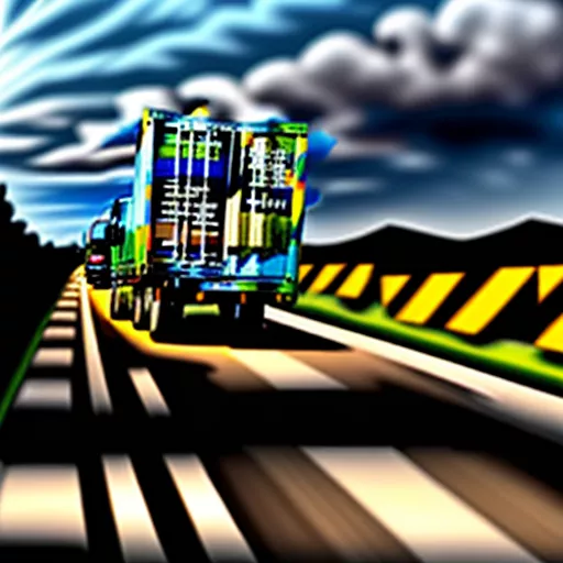 화물을 운반하는 3축 트럭