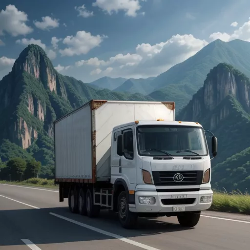 Xe tải ben Hoa Mai 4T95 2 cầu vận chuyển vật liệu trên đường quốc lộ