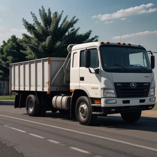 Hoa Mai 5 टन HD5000A-E2TD डंप ट्रक सड़क पर चलते हुए