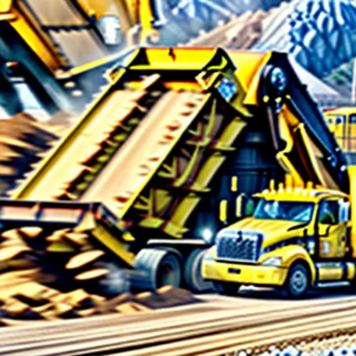 Xe tải ben tại công trường xây dựng