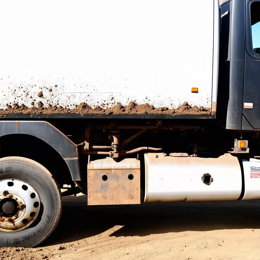 Xe tải bị bám nhựa đường