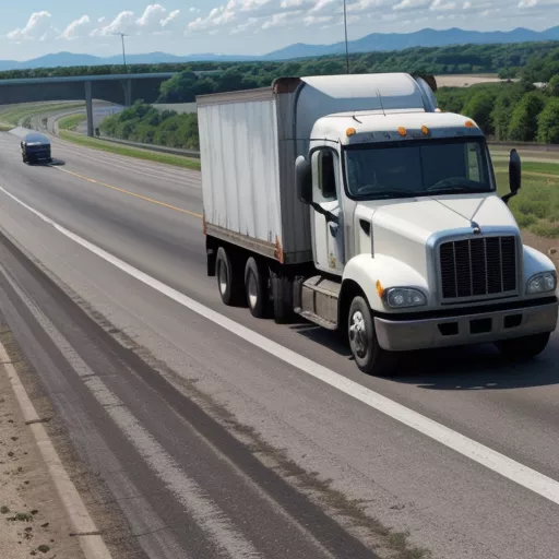 Truck broken down near a toll booth