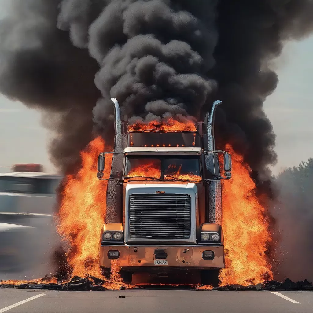 Xe tải bị nổ