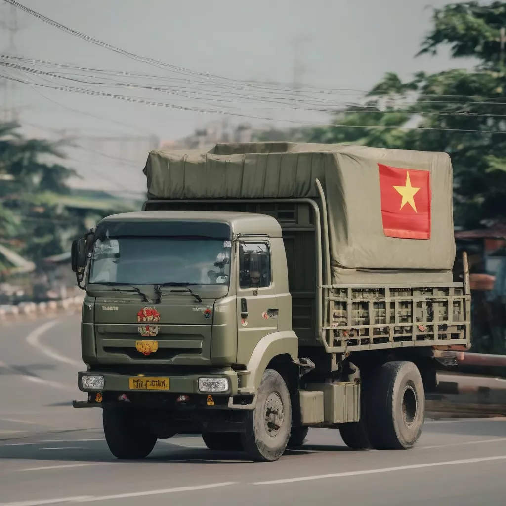 LD license plate truck on the road