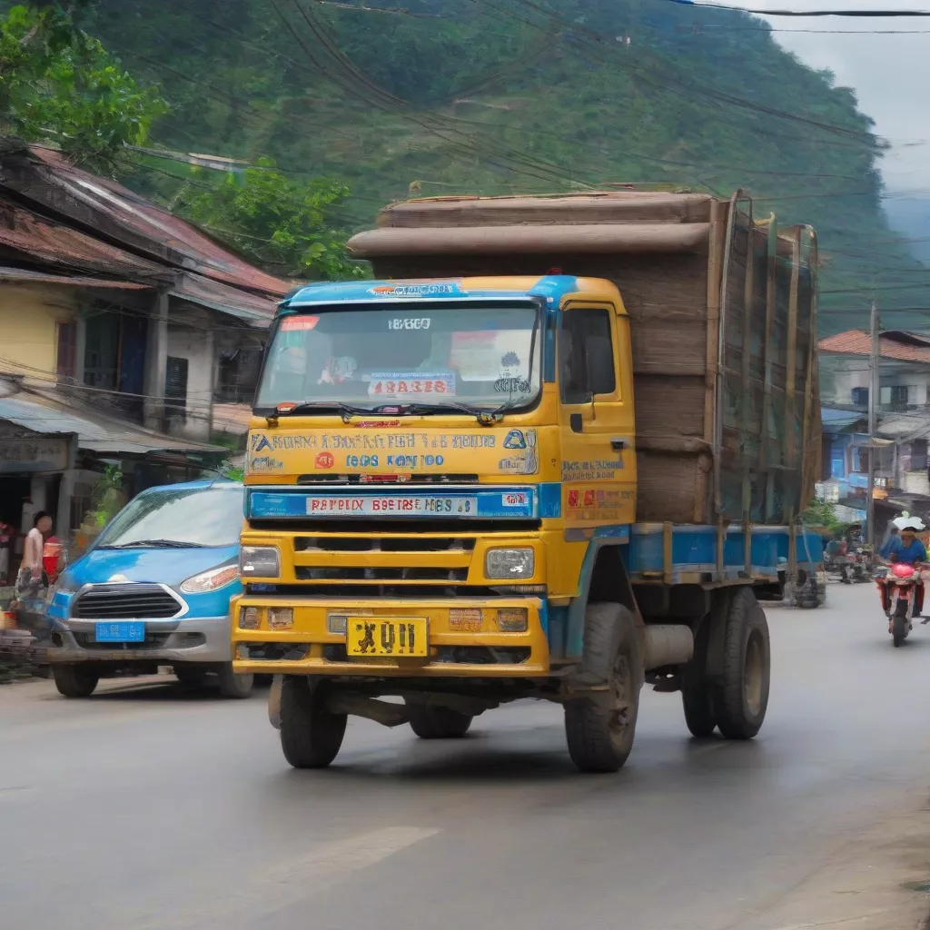 Truk dengan plat nomor 25 di Lào Cai