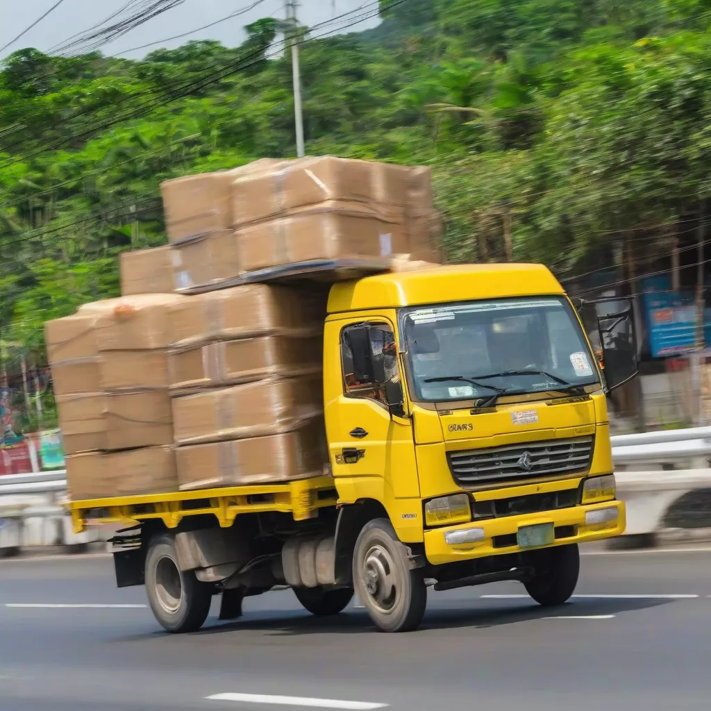 Xe tải biển số vàng chở hàng