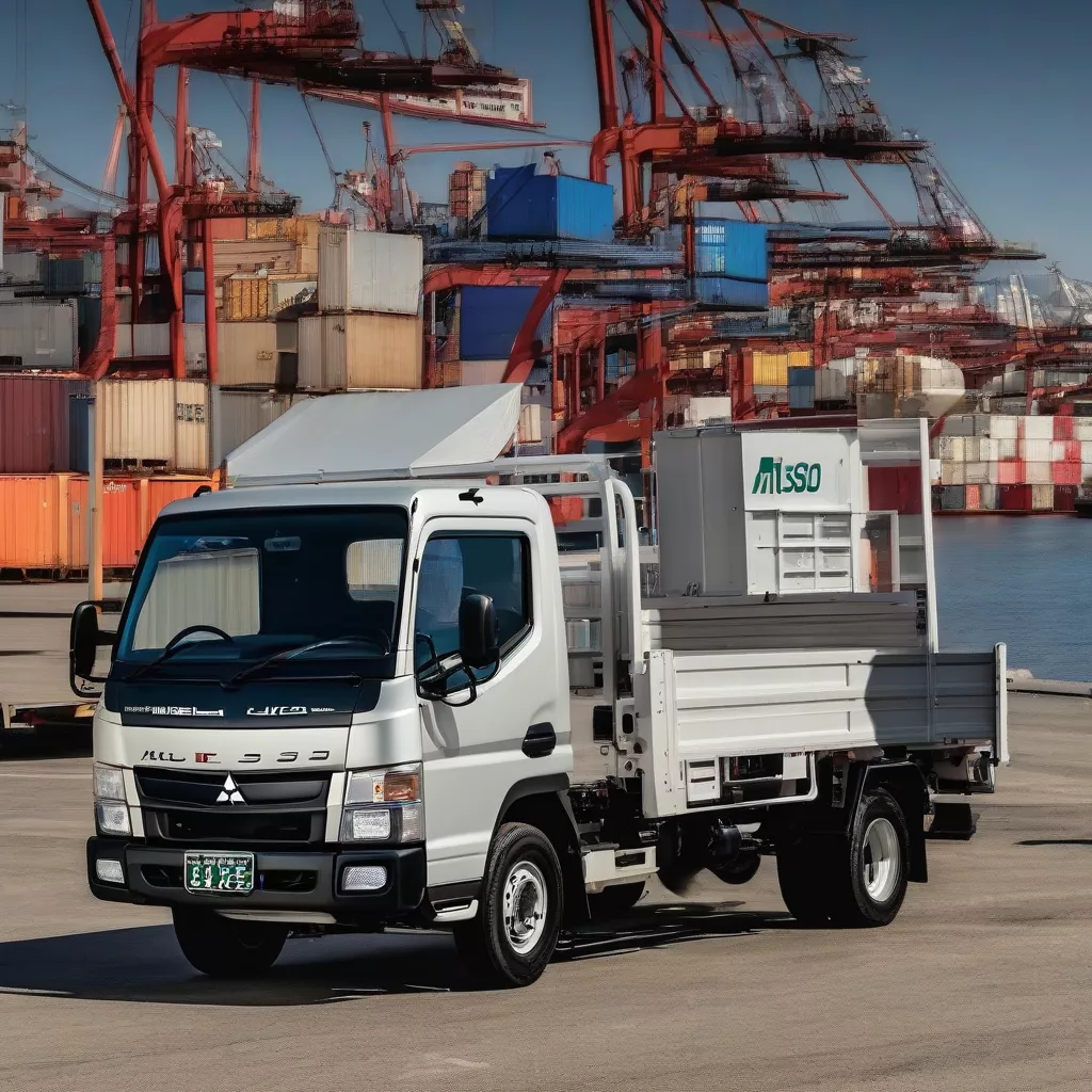 Xe tải Canter 4x4 tại bến cảng