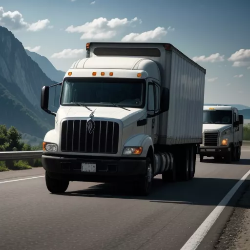 Truck driving on the road