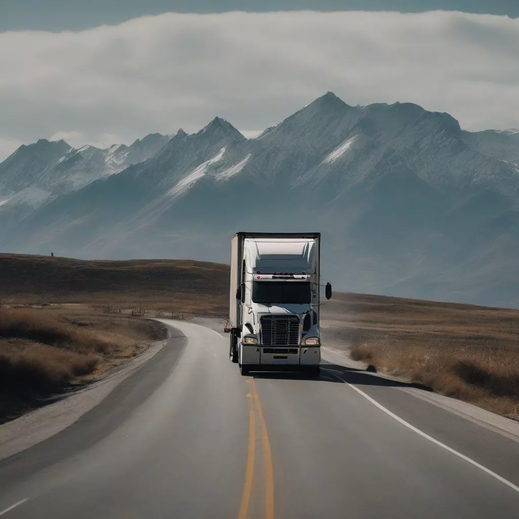 सड़क पर चलता ट्रक