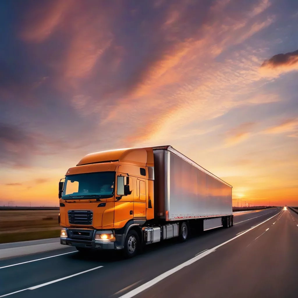 Xe tải chạy trên đường