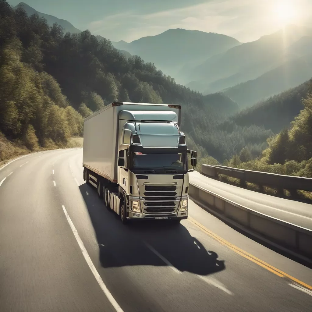 Xe tải chạy trên đường