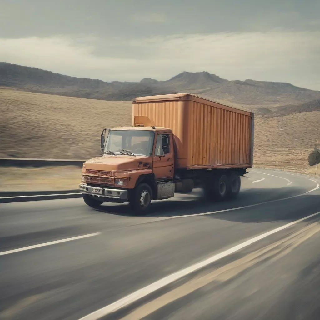 Xe tải chạy trên đường